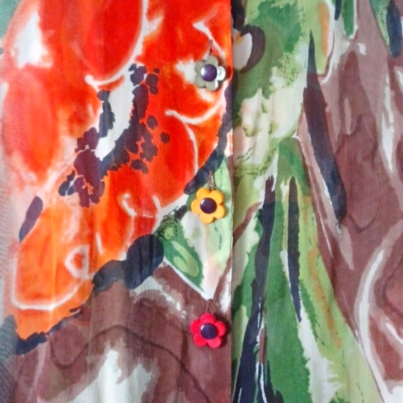 Newports News Sheer Floral Print Blouse Sz XL - Picture 3 of 5